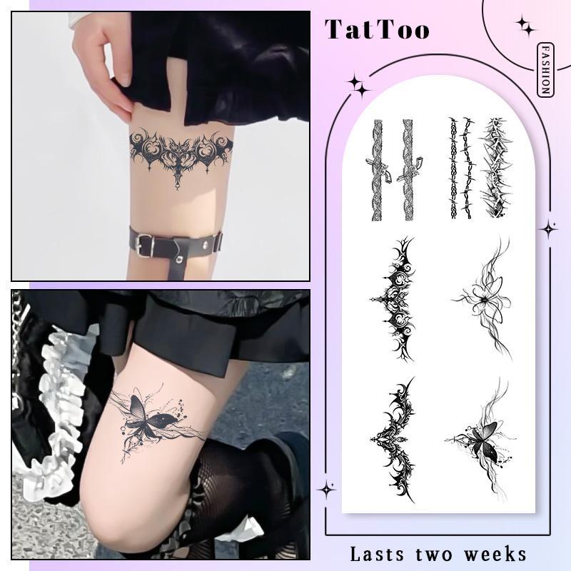 Fake Tattoo Sticker, 6 Counts set Long Lasting Fake Tattoo Sticker, Body Art Decoration For Women & Girls