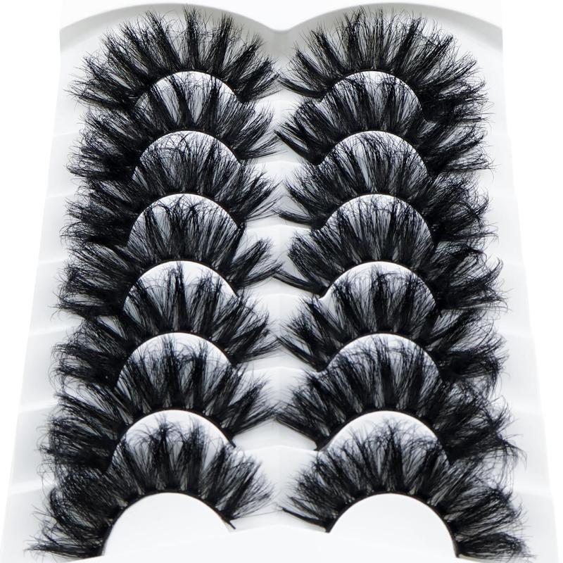 Russian Curled False Eyelashes, 7 14 Pairs Wispy Cluster Lashes, Natural Look Curl Eye Makeup Strip Lashes for Women & Girls Eye Extensions, Christmas Gift