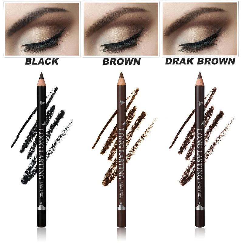 12 Pcs Dark Brown Eyebrow Pencil Eyeliner Makeup,Soft Textured,Easy to Color,Waterproof,Long Lasting Eyebrow Tint Pen for Fills in Sparse Areas and Gaps Create a Natural Eye Brow