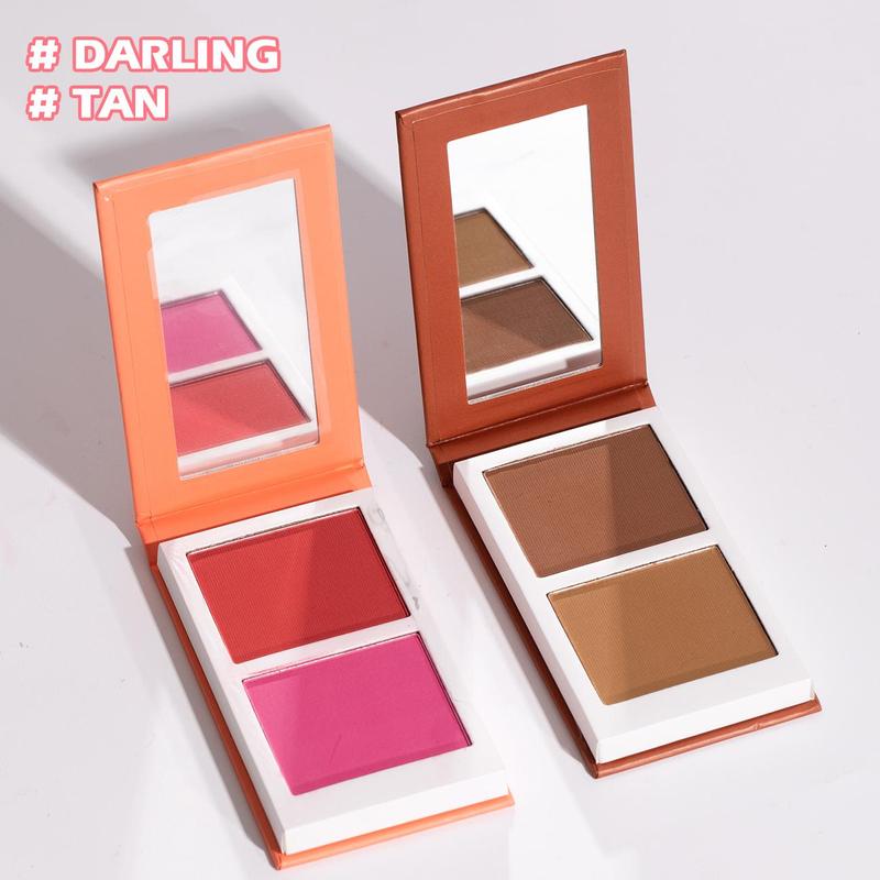 2 Color Makeup Palette Set, 2 Boxes Long Lasting Matte Blush & Contouring Palette, Lightweight Makeup Gift, Everyday Makeup