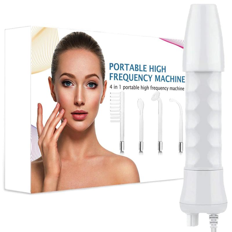 4-in-1 Skin Tightening High Frequency Wand, 1 Set Christmas Skincare High Frequency Facial Electric Massager, Face Hair Massage Comb Stick, Portable Skin Care Machine