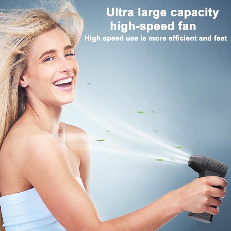 Portable Handheld Fan, USB Rechargeable High Speed Fan, Multi-functional Hair Dryer for Dust Removal, Snow Blowing, Carbon Blowing, Hair Blowing