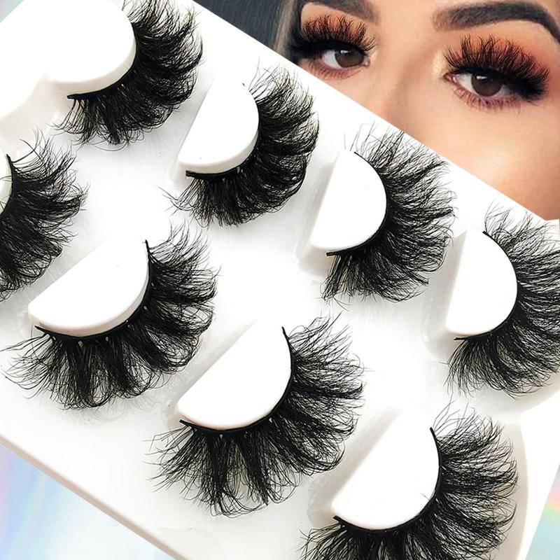 Long Fluffy Cosmetic False Eyelashes for Lash Extensions, 4 Pairs Natural Lash Strips, Curling Lashes Clusters for Lash Extensions, Summer Eye Makeup Products for Women, Lash Clusters Kit Gifts for Her, Lashes Extension Kit, Christmas Gift