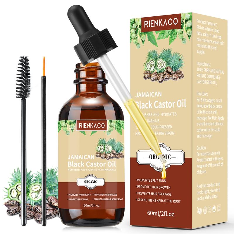 Rienkaco Jamaican Black Castor Oil(60ml), Haircare Comfort, Hair Growth, Eyebrow Care, Skin Care, Nourishes and Hydrates Hair