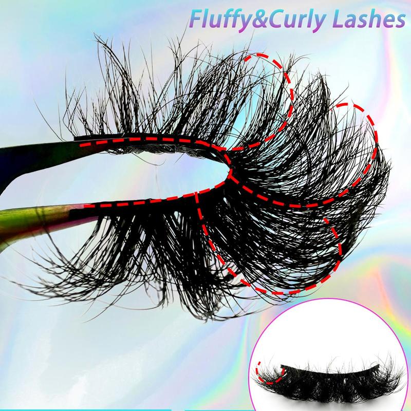 Long Fluffy Cosmetic False Eyelashes for Lash Extensions, 4 Pairs Natural Lash Strips, Curling Lashes Clusters for Lash Extensions, Summer Eye Makeup Products for Women, Lash Clusters Kit Gifts for Her, Lashes Extension Kit, Christmas Gift