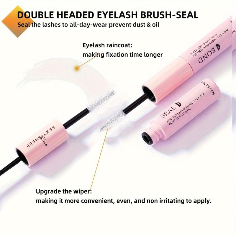 Natural Look Eyelash Extensions Kit, 1 Set False Eyelashes with Lash Glue & Lash Remover & Tweezer & Eyelash Brush, Portable Makeup Tools for Women, Lashes Extension Kit