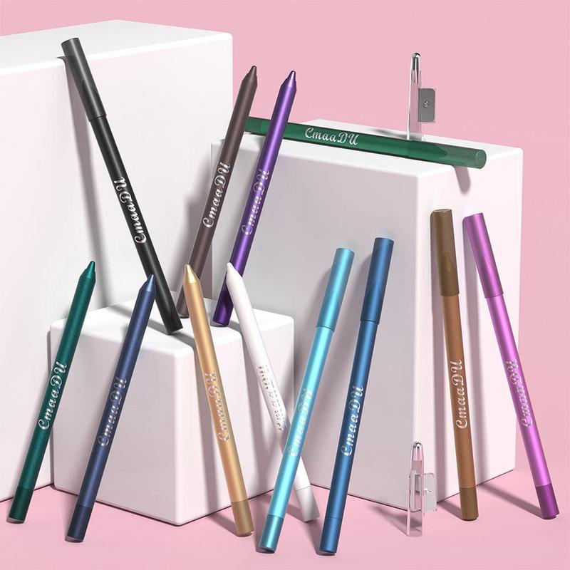 12 Colors Eyeshadow Eyeliner Pen, 12pcs set Long Lasting Eyeliner Pencil, Beauty & Personal Care Eye Makeup Tool for Women & Girls Gift