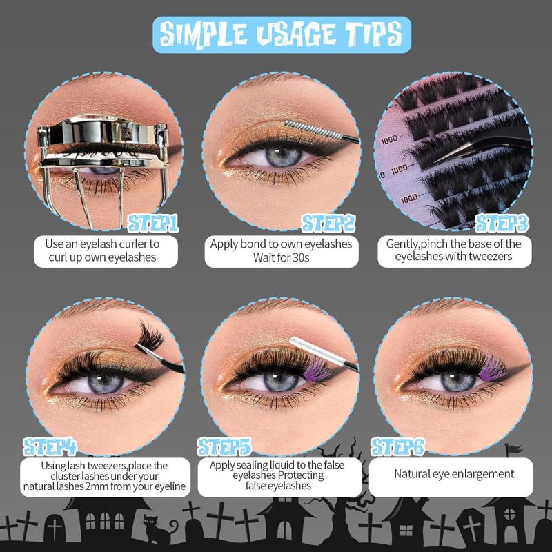 Colorful Mixed Length Individual False Eyelashes, 570pcs set Natural Look Eyelash Extensions, Self Grafting Curl Eyelashes, Eye Makeup Enhancement