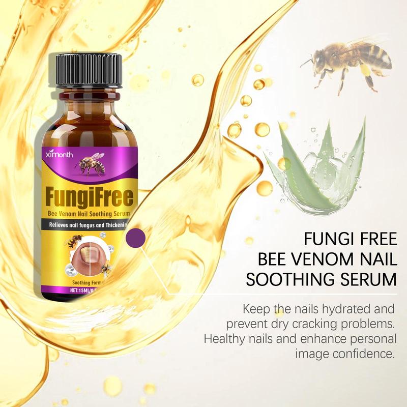 Bee Venom Gray Nail Care Serum, Nail Care Serum, Nail Supplies, Nail Strengthening Serum, Comfort Nail Care Tool for Women & Men, Daily Nail Care Products, Christmas Gift