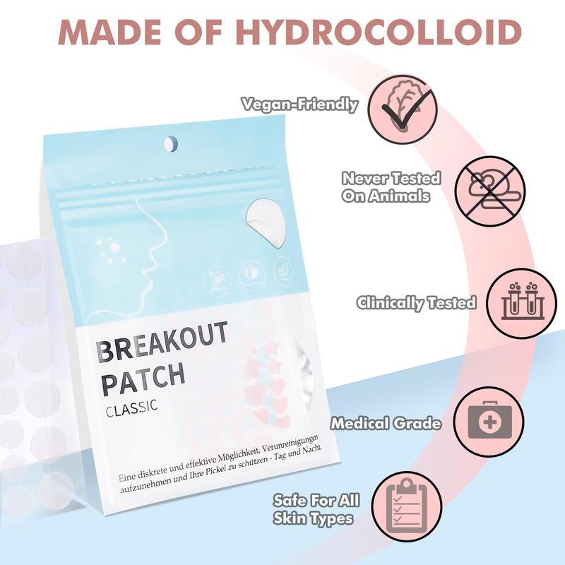 Hecmoks Acne Patch: Hydrocolloidal, Invisible, Unisex. 5 Sizes, 232-412 Pimple Patches.