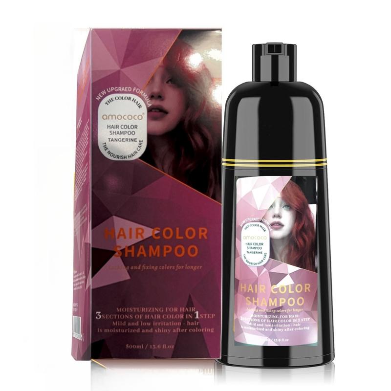 Amococo Hair Color Shampoo, Hair Dye Shampoo, Instant Grey Hair Coverage, Wine Red, Chestnut Brown, Purple, Perfect Gifts for Women&Men Scent Haircare Scented