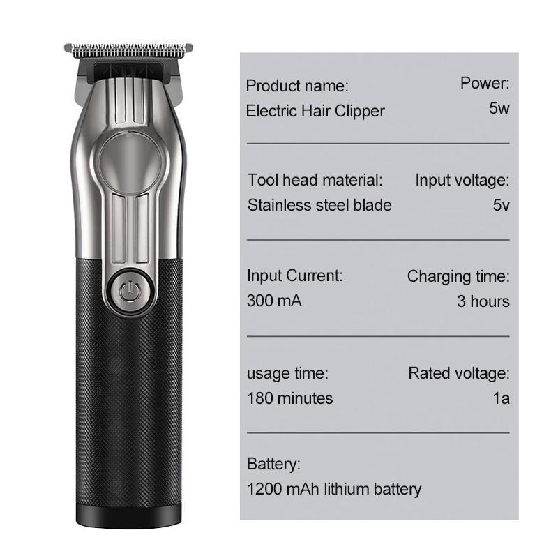 USB Electric Hair Clipper with Four Size Heads, 1 Count Hair Trimmer Set, Electric Shaver Kit, Suitable For Home And Professional Barbershop Use