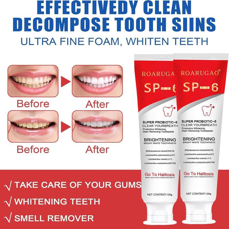 [+$5 GET 2PACK] SP-6 Probiotic Toothpaste：Enhanced Formula Balances The Oral Microbiome, Removes Stains, And Provides Long-lasting Fresh Breath.