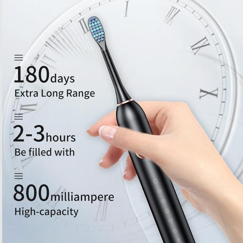 Portable Electric Toothbrush, 1 Set Electric Toothbrush with 6 Cleaning Modes & Time Reminder, Oral Care Product for Adults