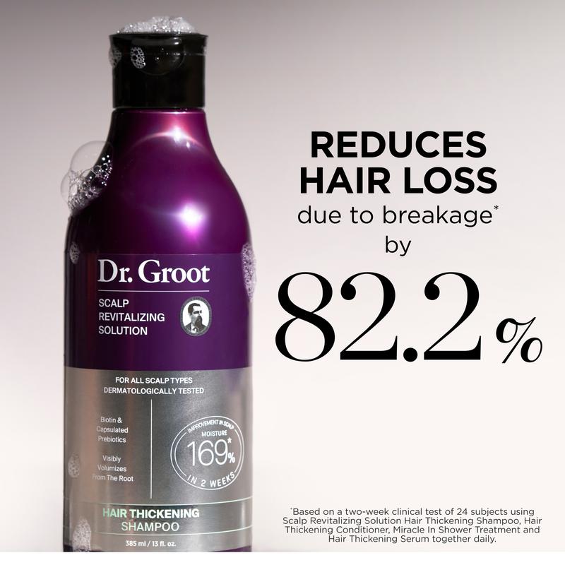 Dr. Groot Scalp Revitalizing Gift Set with Hair Thickening Shampoo and Miracle in Shower Treatment Travel Size fuller hair Conditioner Haircare