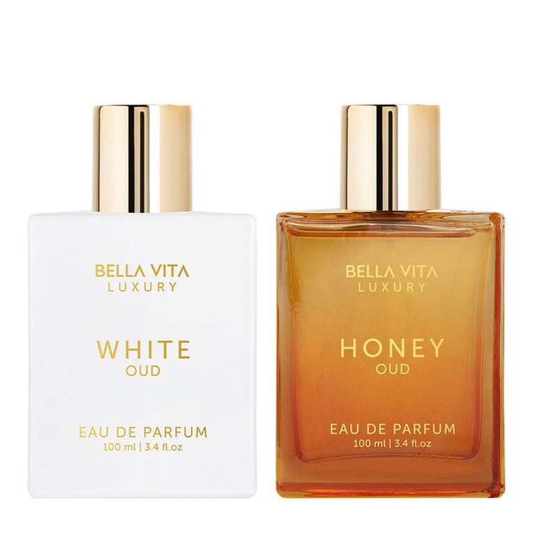 BellaVita Luxury's Too Sweet Too Sexy | 2x100ml Perfumes | Honey Oud & White Oud | Perfume for Men & Women | Long Lasting | Eau De Parfum