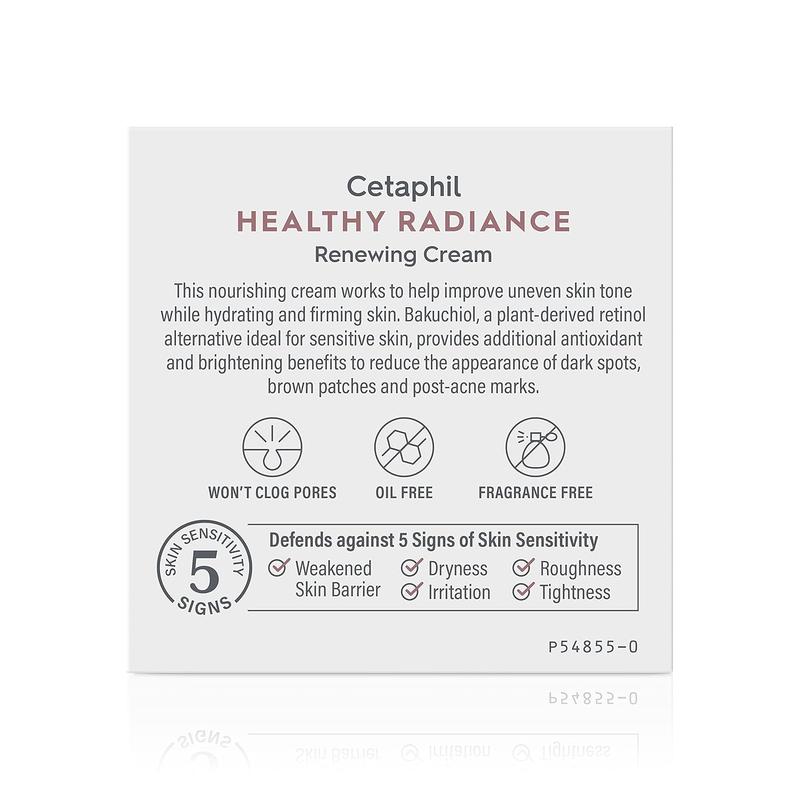 Cetaphil Face Cream, Healthy Radiance Renewing Cream, Visibly Reduces Look of Dark Spots, Brightening Lotion, Designed for Sensitive Skin, Hypoallergenic, Fragrance Free, 1.7oz