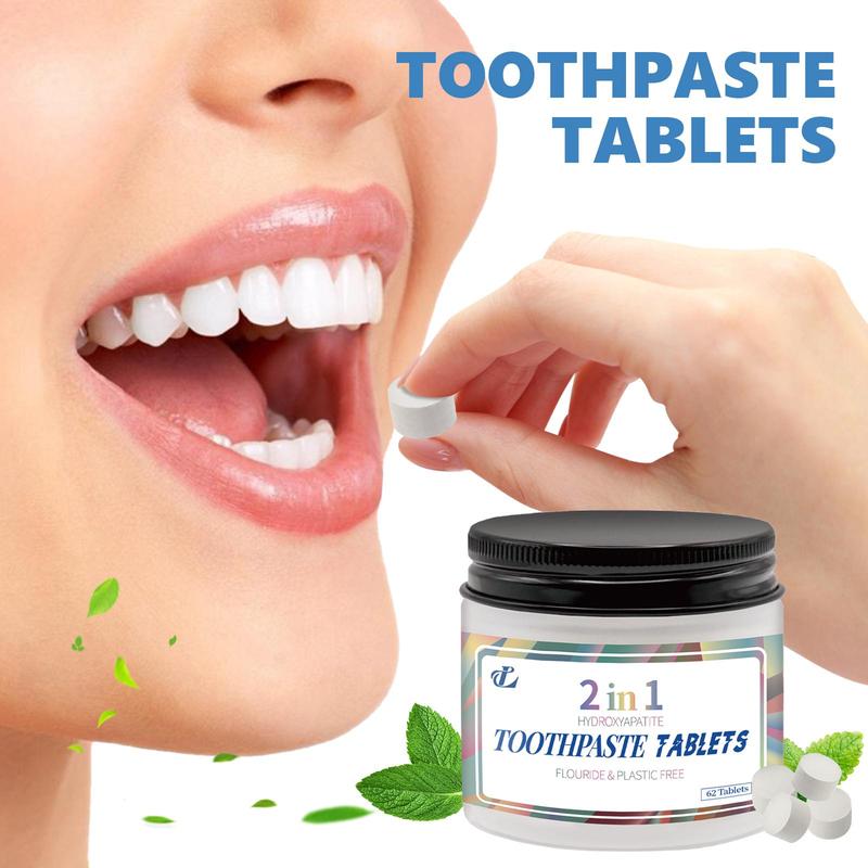 Toothpaste Tablets, 1 Box Nano Hydroxyapatite Toothpaste Tablets, Chewable Mouthwash Bite Tablets for Teeth, Oral Care Products for Travel