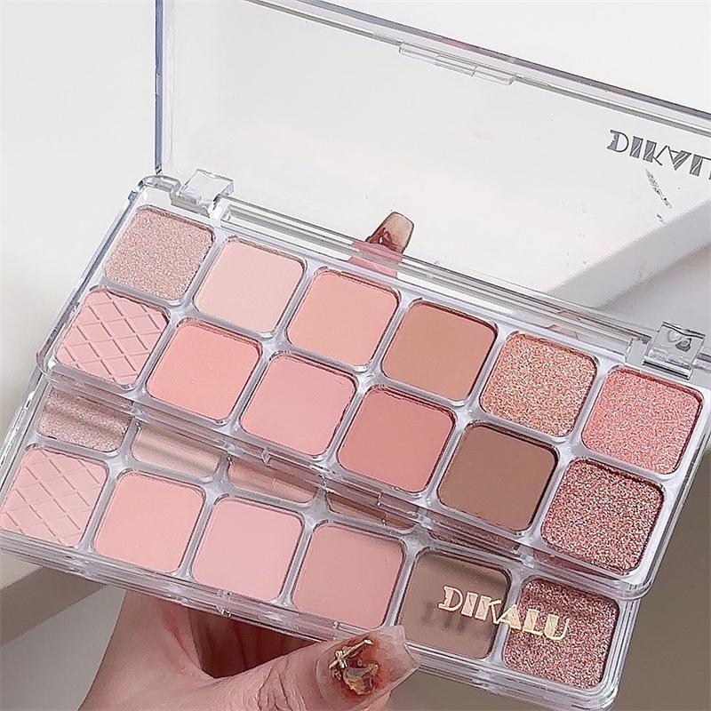 12 Colors Glitter Eyeshadow Palette, Shimmering Eyeshadow Makeup Product, High Pigmented Glittering Blendable Eyeshadow Powder