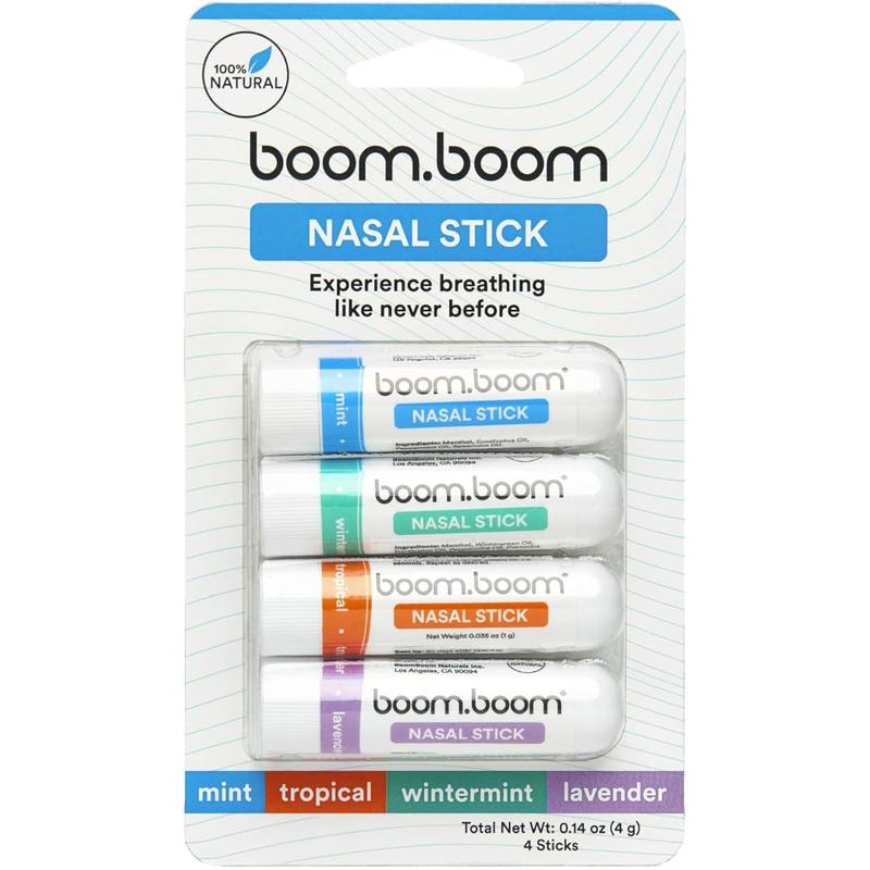 Nasal Stick inhalers (4 Pack) Boom Boom Powerful Essential Oil Vapors  Featured on Shark Tank  Breathe In Life Carrier & Essential Oils,for nic  sleep boomboom nasal