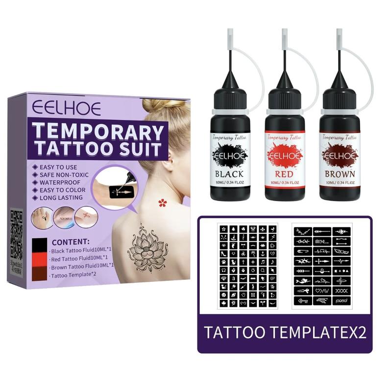 EELHOE Juice Tattoo Set, Waterproof and Long-Lasting, Temporary Juice Tattoo Liquid, Cosmetics