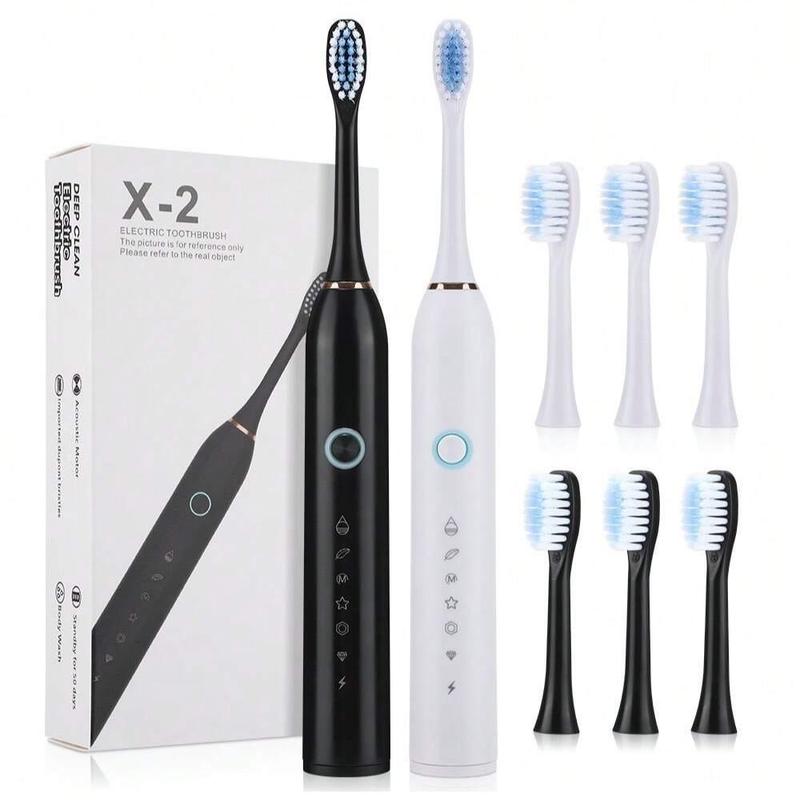 Electric Toothbrush Set, Portable Toothbrush with Replacement Toothbrush Heads, Oral Care Product for Adults, Oral Hygiene Products, Christmas Gift