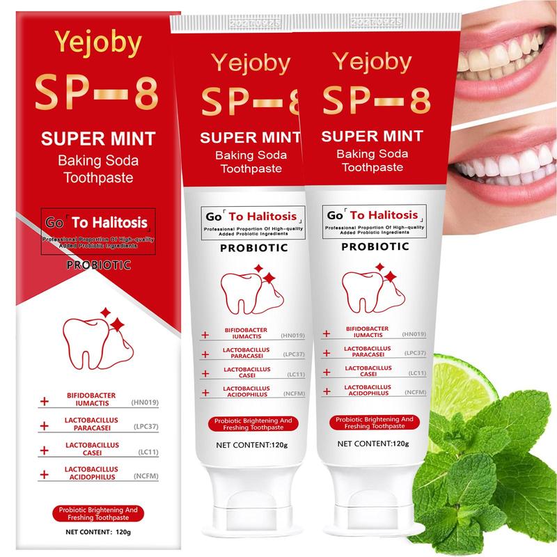 (3 Counts only 12$) SP-8 whitening Toothpaste, Super sp8 brightening Oral probiotic, sp 8 Bright White Toothpaste for Stain Removing, Fresh Breath & Teeth Health  Whitening Solution Effect is better than SP-6 and SP-7,SP-8 SP-6 SP-4 sp-8 sp-6 sp8 SP-10