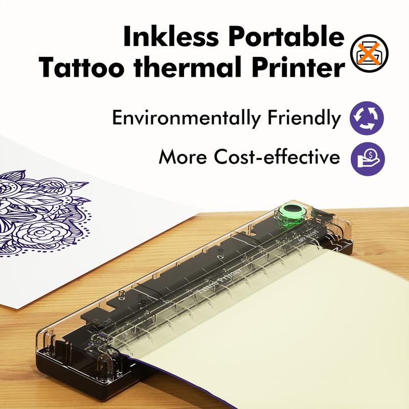 A46 Wireless Tattoo Printer Machine Mini 2000mAh Wireless Thermal Tattoo Stencil Printer for Tattooist Blacks