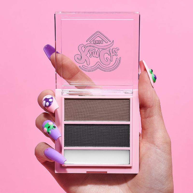 KimChi Chic KimBROWly Eyebrow Powder and Wax Duo - Shade & Contour for Natural-looking Brows, Cosmetic Makeup