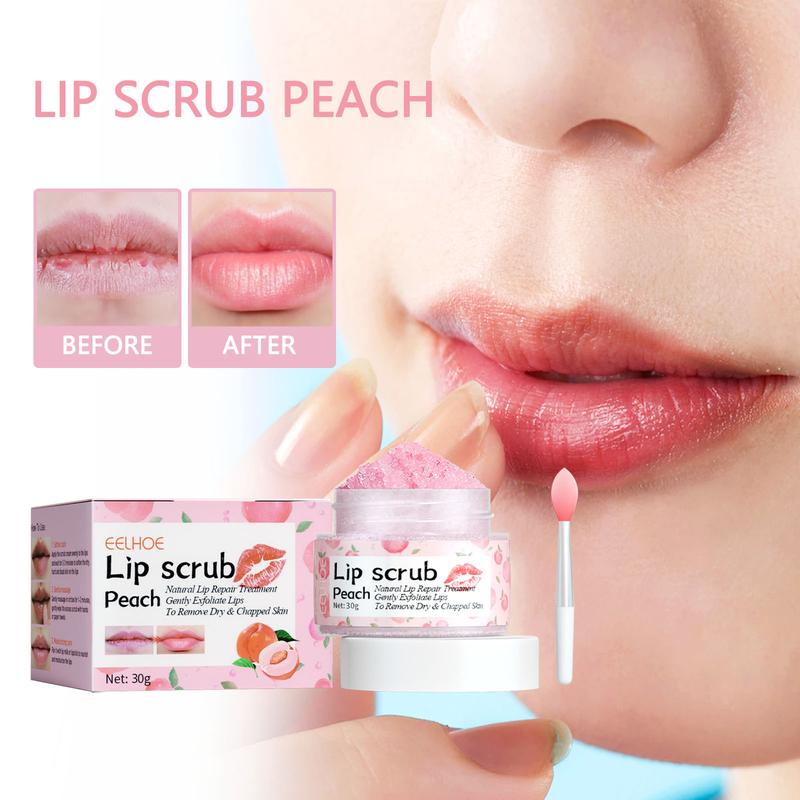 EELHOE Hydra Peach Lip Scrub, Lighten Lip Lines, Remove Dead Skin, Moisturize And Tender Lip Scrub Skincare Comfort