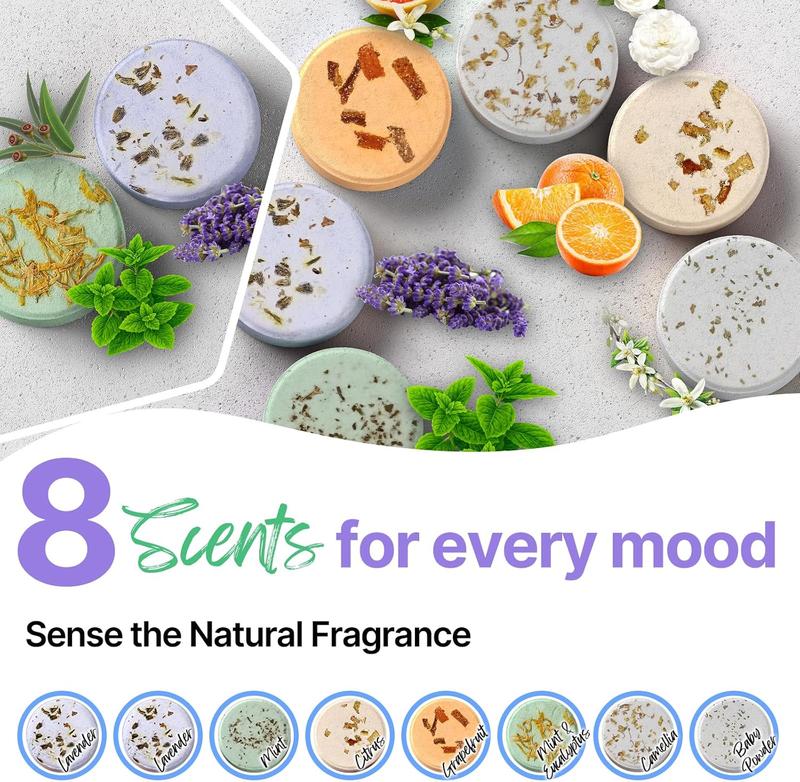 Shower Steamers Aromatherapy BLRIET 8 Pack Gifts for Women, Men, Mom, Teen Lavender Natural Essential Oil Home Spa Self Care Relaxation Stress Relief Shower Bombs Birthday Gifts Stocking Stuffers