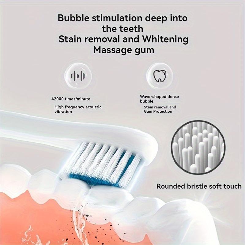 Electric Toothbrush Set, 1 Box Waterproof Rechargeable Toothbrush & Replacement Brush Heads, Oral Care Toothbrush for Adults & Teens