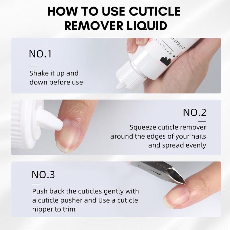 Makartt Cuticle Remover Liquid, 4.2 Fl.OZ Cuticle Softener, Professional Instant Cuticle Remover, Salon Quality Nail Care Cuticle Dissolver for Dry Cuticles Manicure and Pedicure Supplies