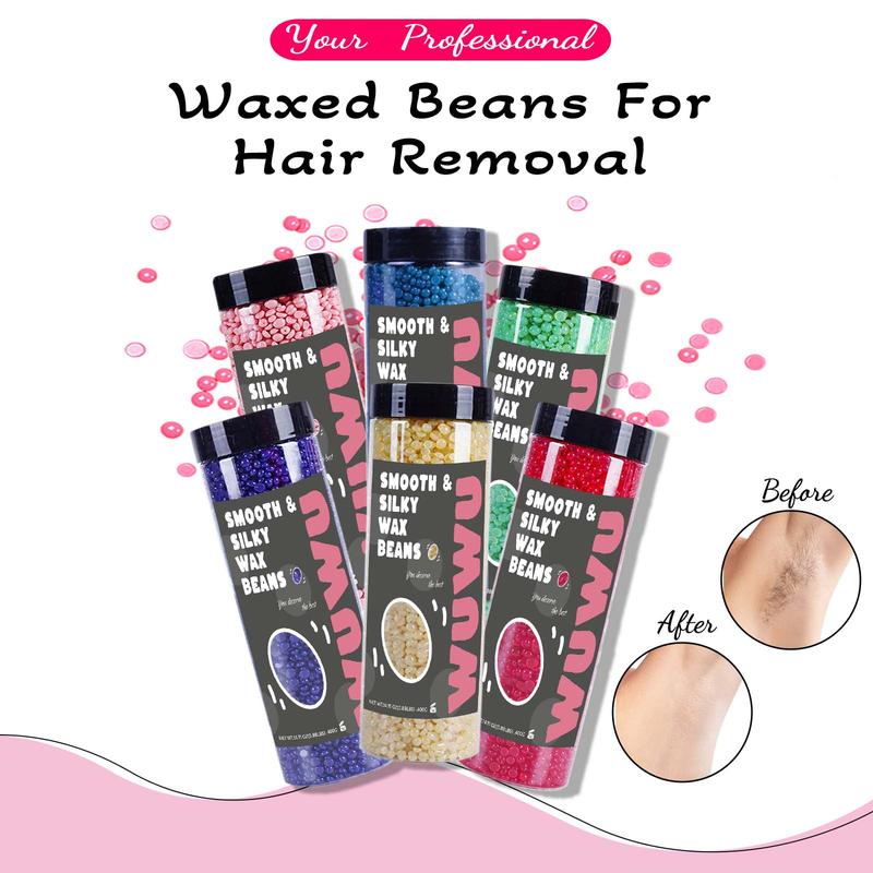 Hard Wax Beans, 1 Box Hair Removal Wax Beads, Wax Heater Accessories for All Face Body Parts, Painless Hair Removal Products for Women & Men