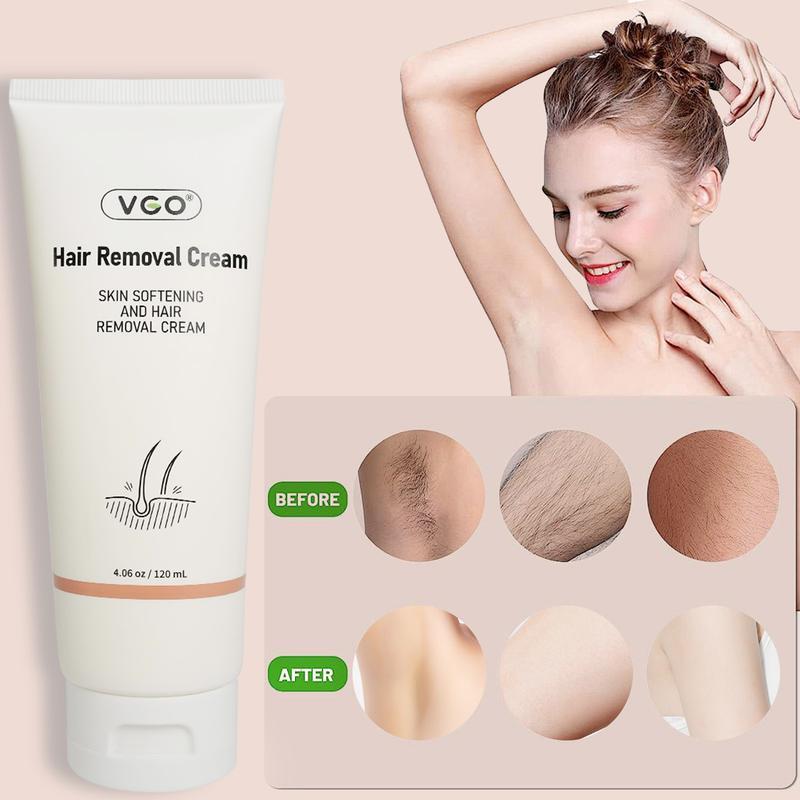 VGO Hair Removal Cream for Women & Men, 120ml   4.06oz - Mild and Hypoallergenic Body Care Wax Comfort Cosmetic