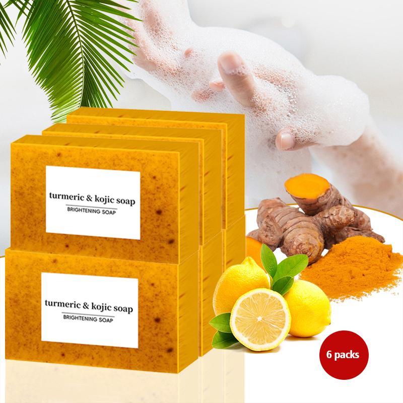 Turmeric & Koji Soap, 3 Counts 6 Counts Handmade Turmeric Soap, Women's Moisturizing Skin Care Soap, Daily Body Care Shower Soap