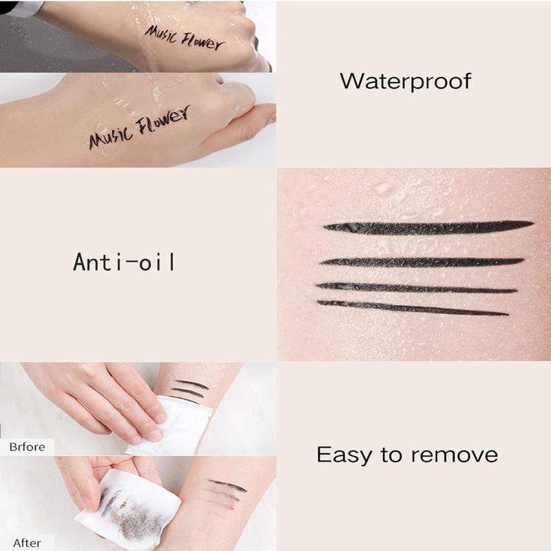 2 in 1 Black & Brown Long Lasting Makeup Eyeliner Pomade, 1 Set Smudge Proof Eyeliner Cream with Eyeliner Brush, Dual Use for Eyebrow Tint with Eyebrow Brush