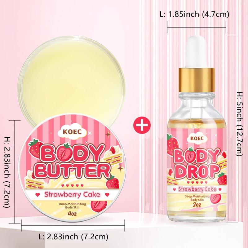 Body Glaze & Body Oil Set, 2 Counts set Long Lasting Scented Body Skin Care Product, Moisturizing Body Care Kit for Women & Men