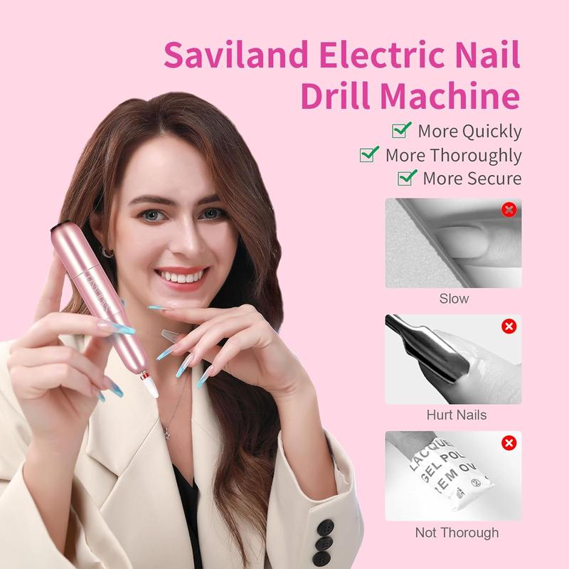 Electric Nail Drill - Electric Nail File Efile Nail Drill Professional Manicure with 6PCS Nail Drill Bits