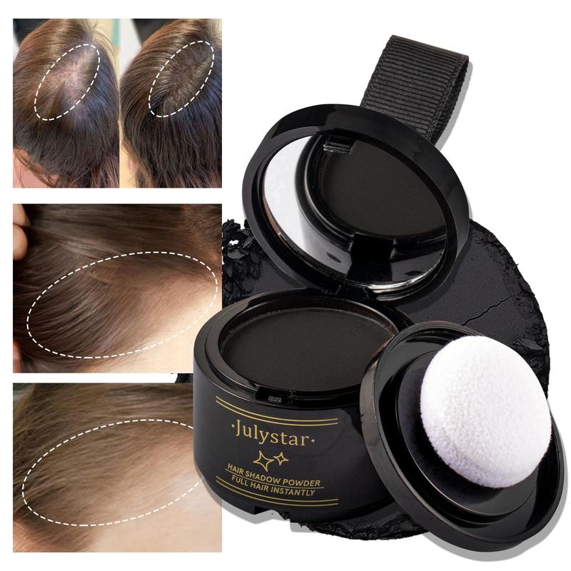 Long Lasting Hairline Powder with Sponge, Natural Multifunctional Makeup Shadow Powder for Eyebrow, Eyeliner, Side Head Shadow