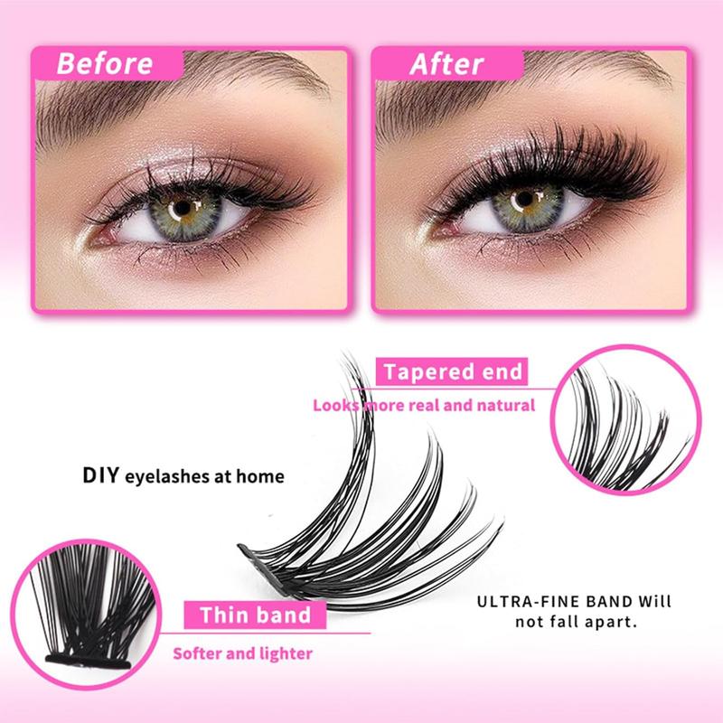 Individual False Eyelashes Kit, 640pcs box Natural Look Eyelash Extensions, Self Grafting Curl Eyelashes, Eye Makeup Enhancement False Eyelashes for Women