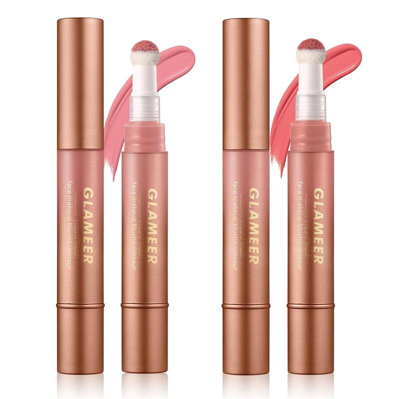 Blush Stick,Liquid Blush Stick,Silky Smooth Creamy Formula,Lightweight Blendable Blush Rouge Stick,Naturally Sculpted Look Professional Beauty Makeup Blush (01 02)