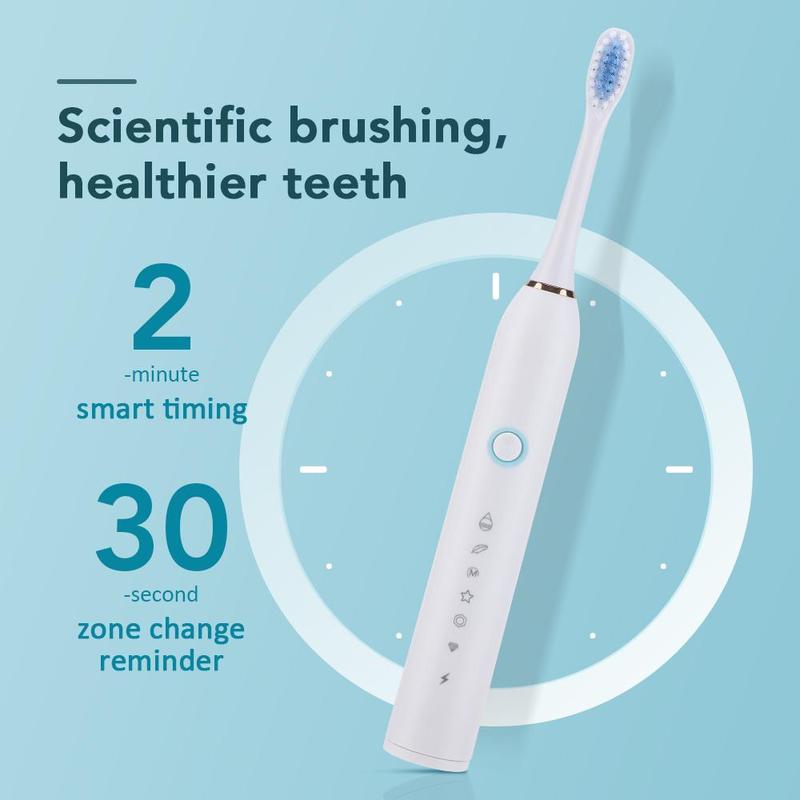 Electric Toothbrush Set, Portable Toothbrush with Replacement Toothbrush Heads, Oral Care Product for Adults, Oral Hygiene Products, Christmas Gift