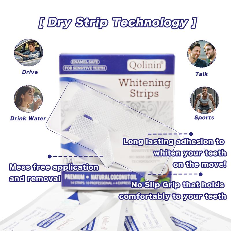 Teeth Whitening Strips (7-day treatment) - Enamel Safe - Coconut Oil for Sensitive Teeth - Whitening Designed with Care for a Brighter Smile