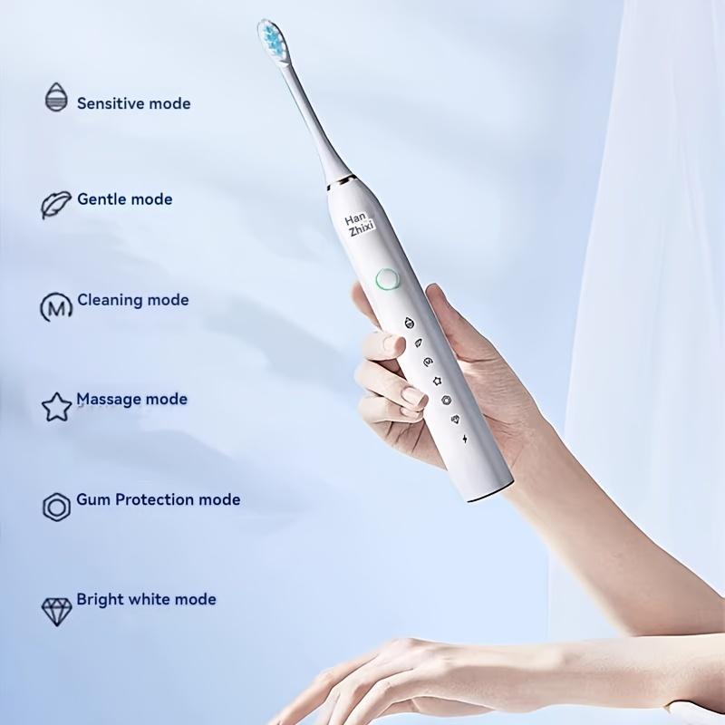 Electric Toothbrush Set, 1 Box Waterproof Rechargeable Toothbrush & Replacement Brush Heads, Oral Care Toothbrush for Adults & Teens