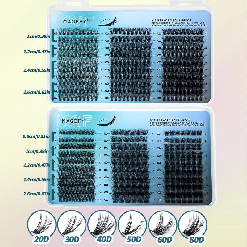 Mixed Length Individual Lashes, 540pcs set Natural Look Eyelash Extensions, Self Grafting Curl Eyelashes, False Eyelashes for Women & Girls Makeup, Christmas Gift