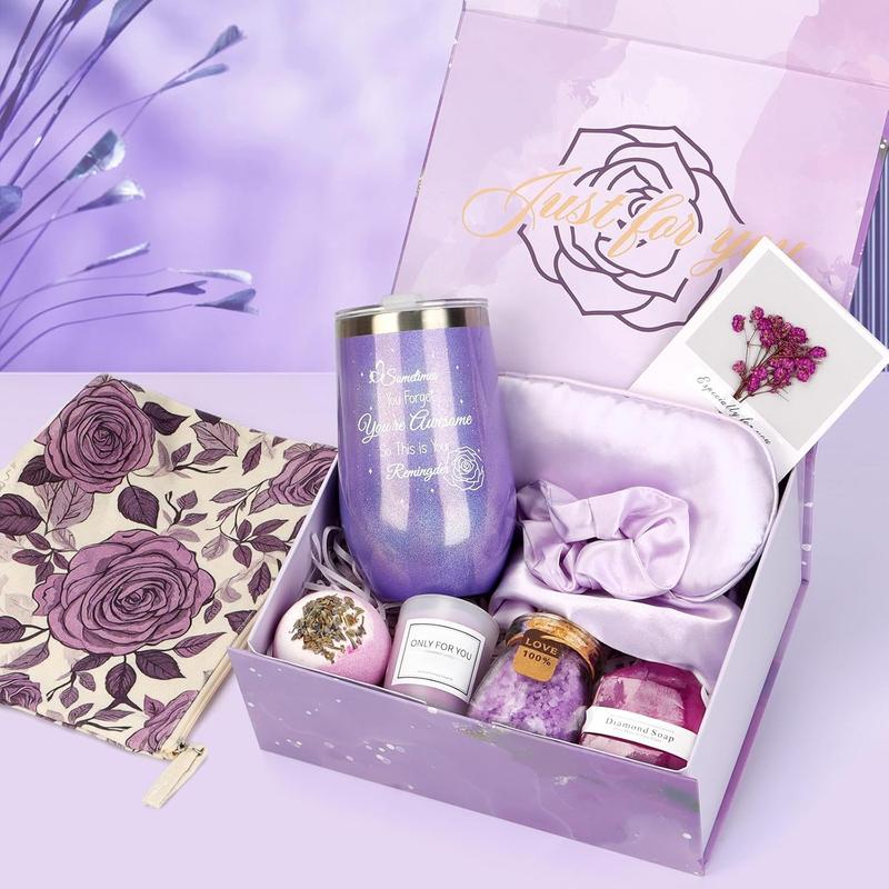 Self Care Spa Gifts Basket(10 Pcs) for Women - Get Well Soon, Birthday, and Unique Christmas Gifts Idea  Lavender Scent Relaxation Set for Mom, Friends, Wife