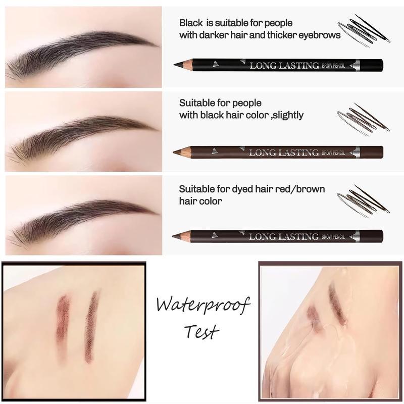 12 Pcs Dark Brown Eyebrow Pencil Eyeliner Makeup,Soft Textured,Easy to Color,Waterproof,Long Lasting Eyebrow Tint Pen for Fills in Sparse Areas and Gaps Create a Natural Eye Brow