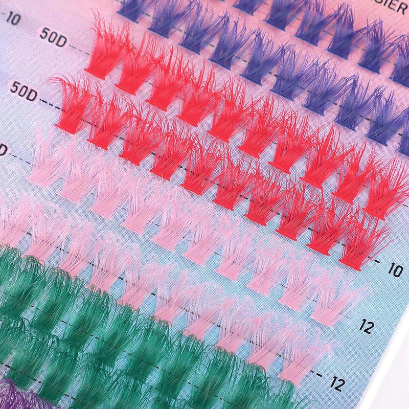 Colorful Mixed Length Individual False Eyelashes, 570pcs set Natural Look Eyelash Extensions, Self Grafting Curl Eyelashes, Eye Makeup Enhancement