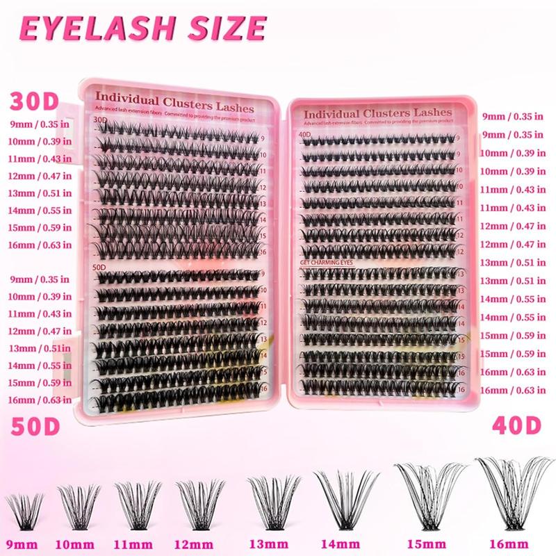 Individual False Eyelashes Kit, 640pcs box Natural Look Eyelash Extensions, Self Grafting Curl Eyelashes, Eye Makeup Enhancement False Eyelashes for Women